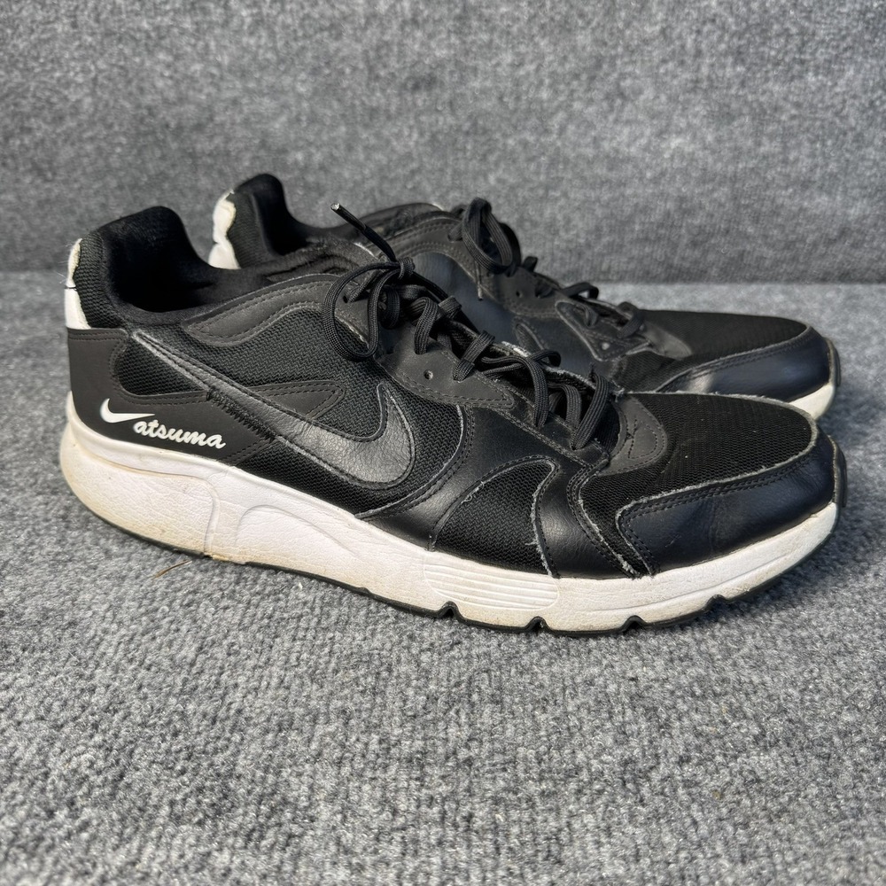 Nike Atsuma Sneakers Mens 13 Black White Running Shoes CD5461-004 Low Top